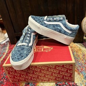 Vans Platform Low-Top Denim Patchwork Sneaker